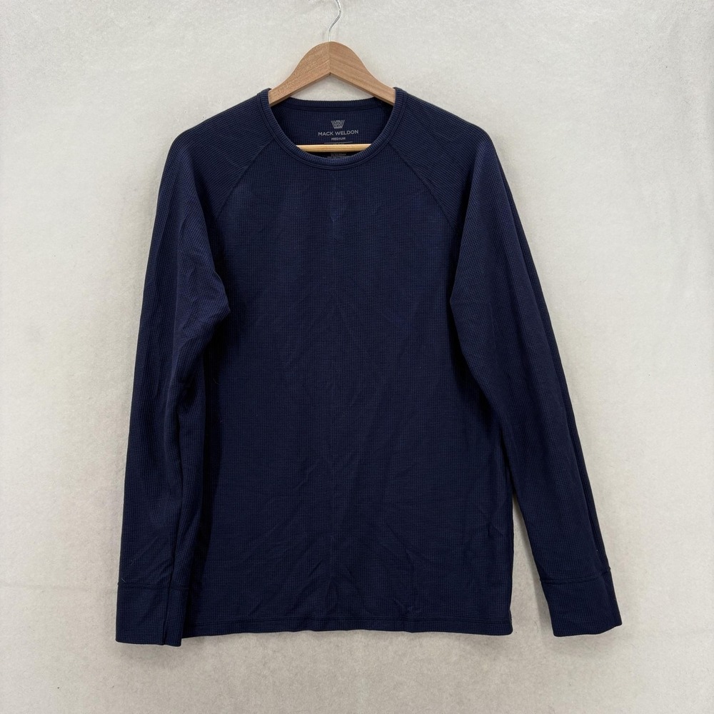 Mack Weldon Warmknit Waffle Long Sleeve Crew Mens Medium Thermolite Wool Blend